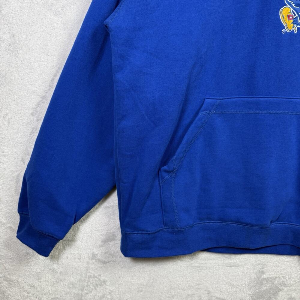 Kansas Jayhawks Hooded Sweatshirts Men's XL Blue Soft Campus Drive Embroidered - Picture 3 of 14